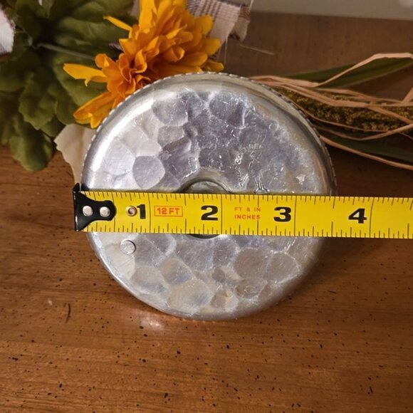 Vintage Trade Continental Hammered Aluminum Candlestick Candle - Picture 6 of 8